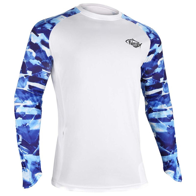 Palmyth Fishing Shirt for Men Long Sleeve Sun Protection UV UPF 50+ T-Shirts with Pocket (Americana Trout, Large, l) - Image 2